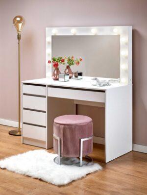 Toaletní stolek s LED osvětlením HOLLYWOOD XL - bílá